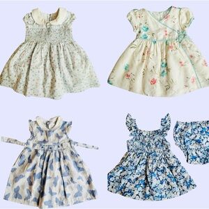 Floral and Striped Kids Dresses Set